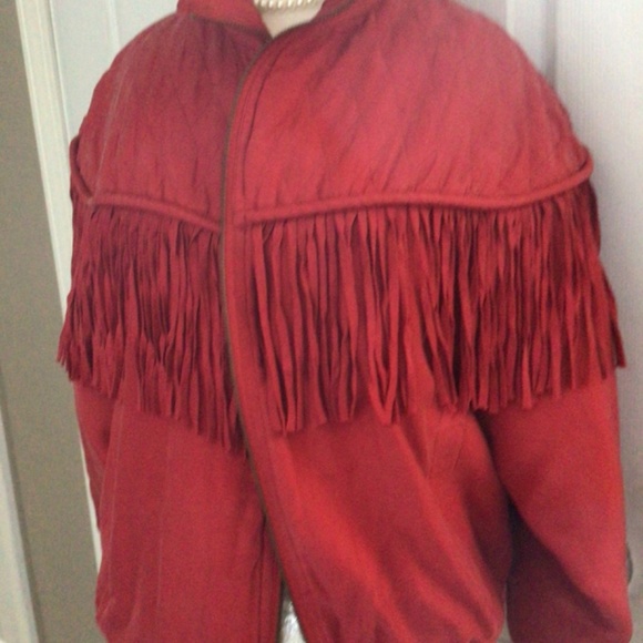 Vintage red fringe jacket - Picture 2 of 7